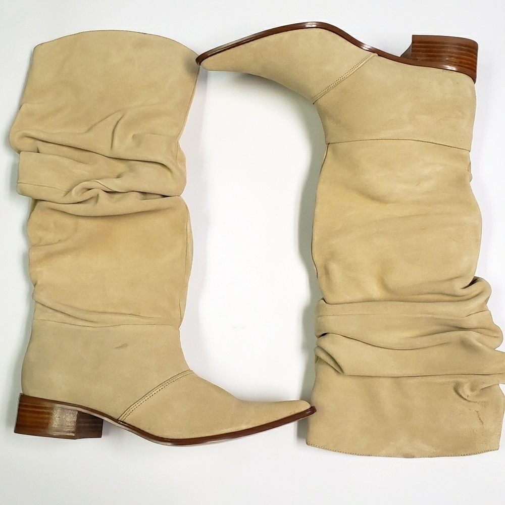 Chinese laundry soft heeled boots tan color